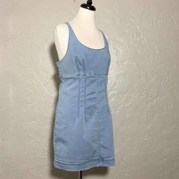 No Boundaries Vintage Denim Blue Dress SZ L - Picture 8 of 10